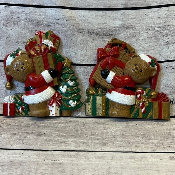 Burwood Set‎ of 2 Christmas Bears Wall Decor - Picture 1 of 4